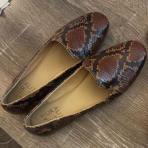Naturalizer Snake Pattern Loafers - Rich Brown